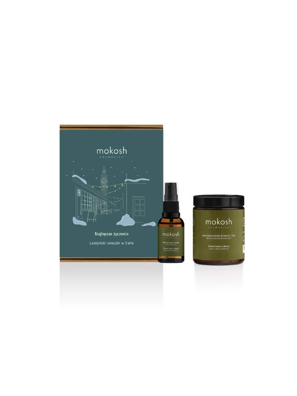 Mokosh Men's Gift Set London Evening in Soho: Beard & Hair Oil + Body & Face Lotion