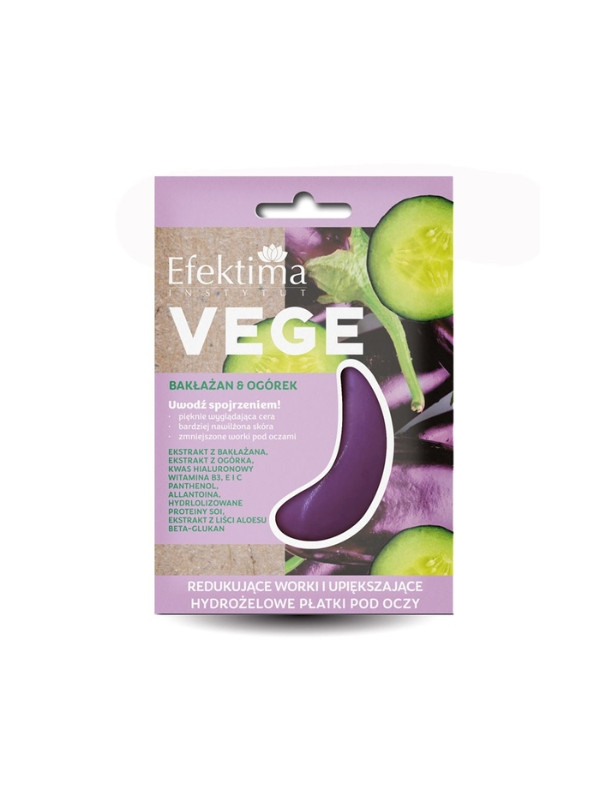 Efektima Vege Aubergine & Cucumber hydro gel eye patches Reducing bags and beautifying 2 pieces