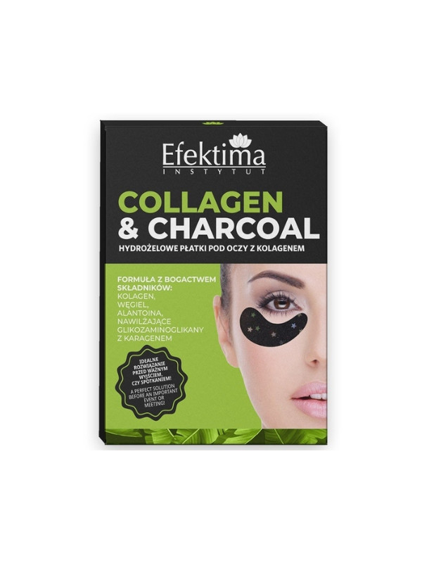 Efektima Collagen & Charcoal hydro gel eye pads with collagen 3 pairs