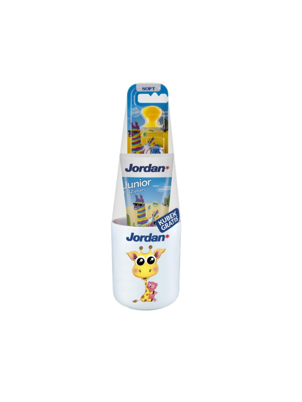 Jordan Kids Set of toothpaste, toothbrush and cup for children 6-12 years old