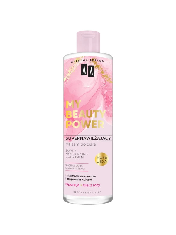 AA My Beauty Power Super Moisturizing Body Lotion Opuntia and Rose Glow 48h 400ml