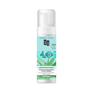 AA Aloe 100% Aloe vera extract Moisturizing and soothing foam for removing makeup and washing the face 150 ml