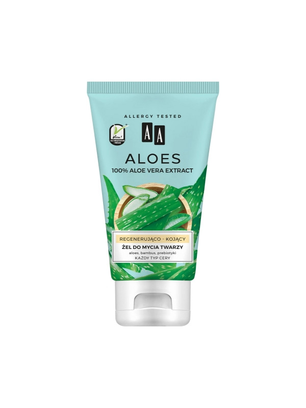 AA Aloe 100% Aloe vera extract Regenerating and soothing face wash gel 150 ml