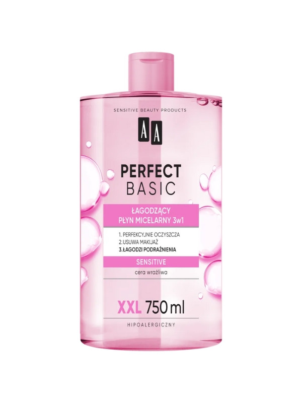 AA Perfect Basic verzachtende micellaire vloeistof 3in1 Sensitive 750 ml