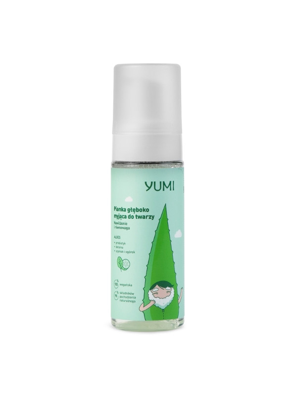 Yumi Face deep cleansing foam moisturizing and balancing Cucumber and Spinach 180 ml