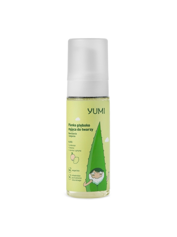 Yumi Foam diepreinigende gezichtsverhelderende en hydraterende citroen en abrikoos 180 ml