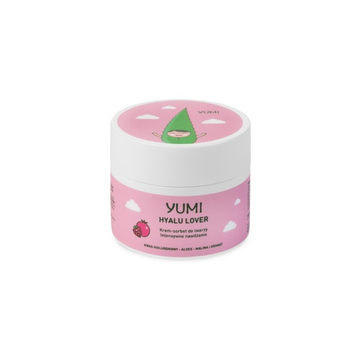 Yumi Hyalu Lover Intensief hydraterende gezichtscrème - sorbet Framboos-Granaatappel 50 ml