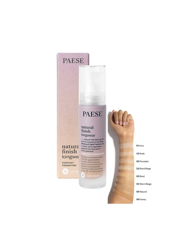 Paese Nanorevit langhoudende foundation met natuurlijke finish /01/ Ivory 35 ml