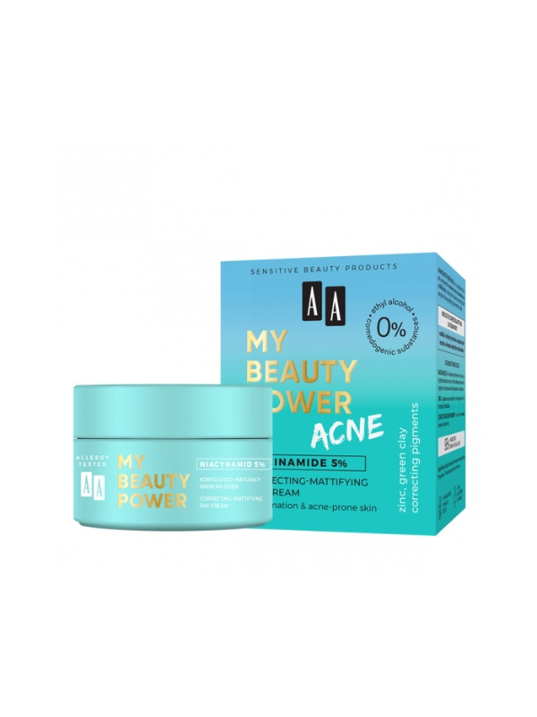 AA My Beauty Power Acne corrigerende en matterende dagcrème 50 ml