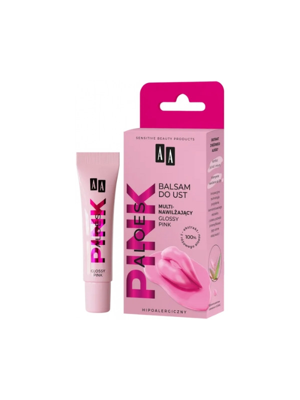 AA Aloe Pink multi-hydraterende lippenbalsem Glossy Pink 10 gr