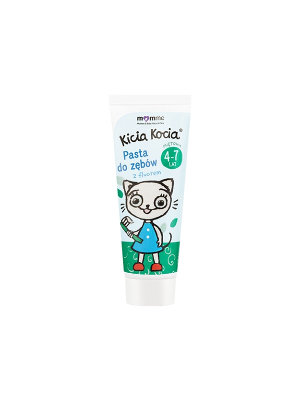 Momme Mother & Baby Natural Care Kitty Cat Tandpasta met fluoride 4-7 jaar Mint 50ml