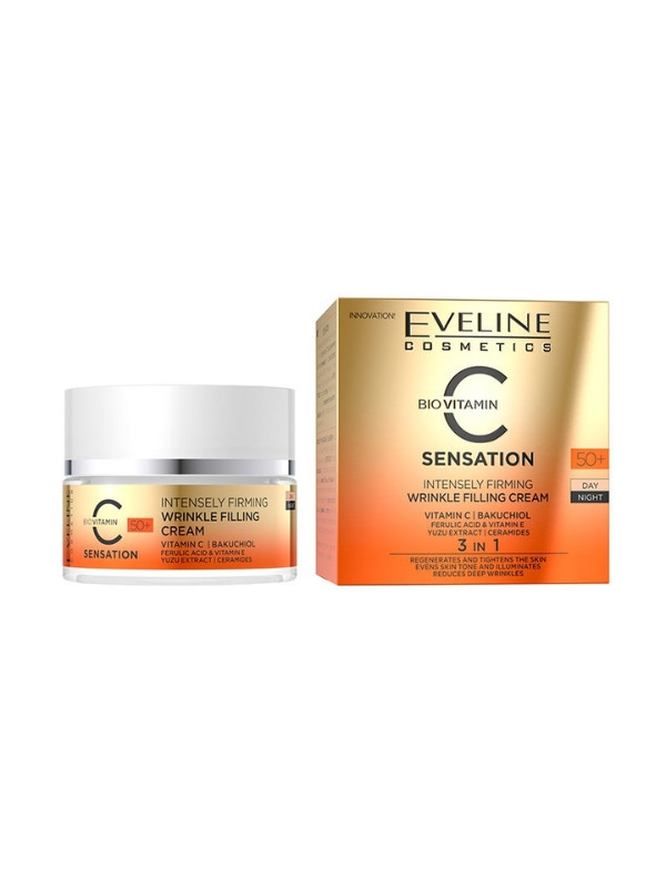 Eveline C Sensation strongly firming Face cream filling wrinkles for day and night 50 ml