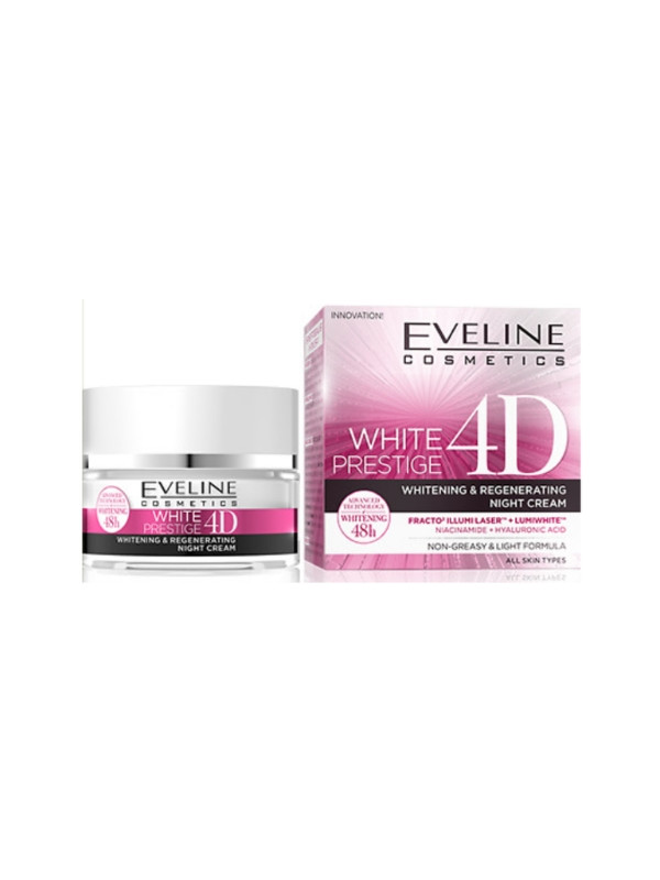 Eveline White Prestige 4D intensief whitening nacht gezichtscrème 50 ml