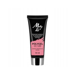 MollyLac PolyGel Builder acrylic gel for strengthening and extending Peony nails 30 ml