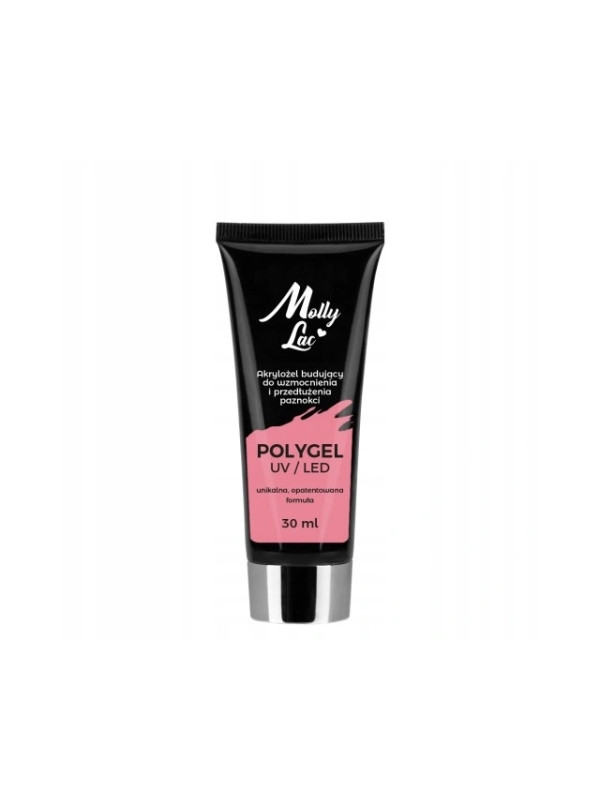 MollyLac PolyGel Builder acrylic gel for strengthening and extending Peony nails 30 ml