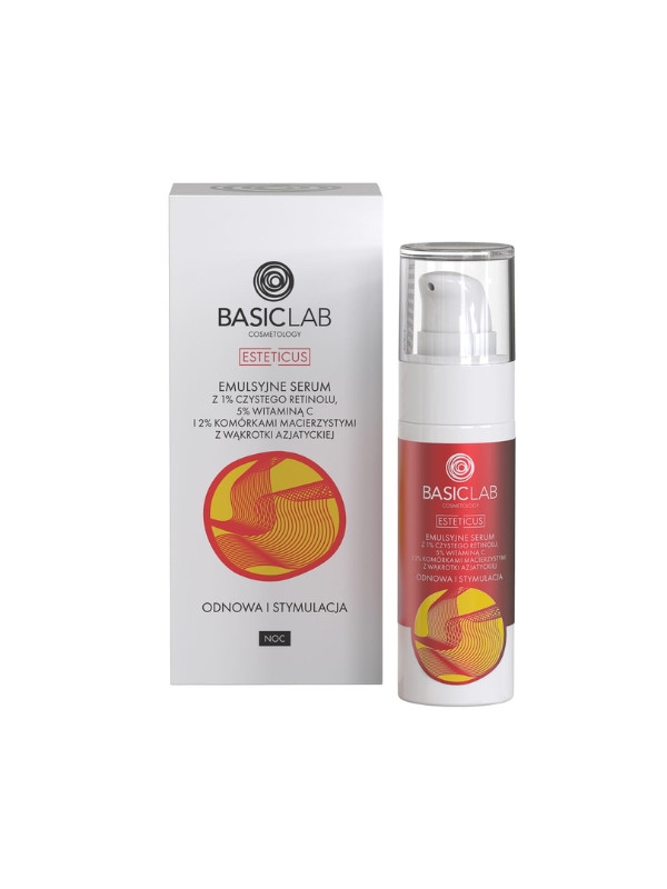 BasicLab Esteticus emulsie Serum met 1% pure Retinol, 5 % Vitamine C 30 ml