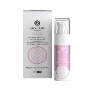 BasicLab Esteticus Serum dat de huidstructuur regenereert met Ceramiden 1% en een complex van Peptiden 5 % 30 ml