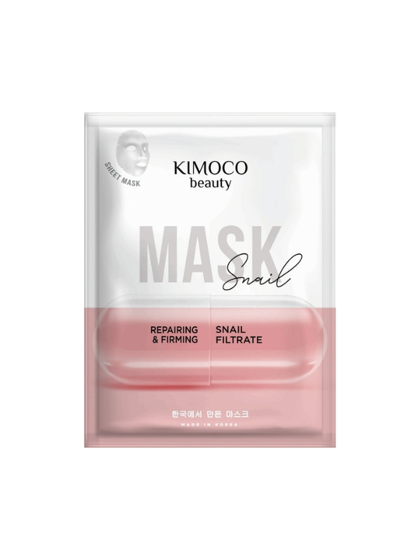 Kimoco Beauty regenerating and firming face sheet mask with snail slime filtrate 23 ml