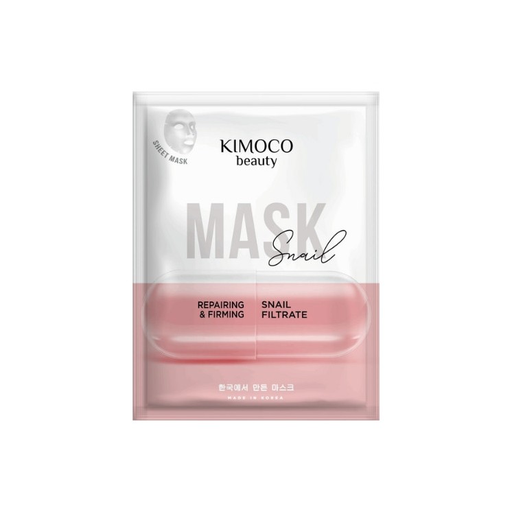 Kimoco Beauty regenerating and firming face sheet mask with snail slime filtrate 23 ml