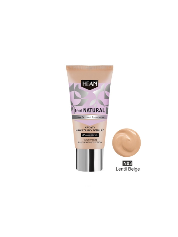 Hean Feel Natural Dekkende en hydraterende foundation /03/ Lentil Beige 30 ml