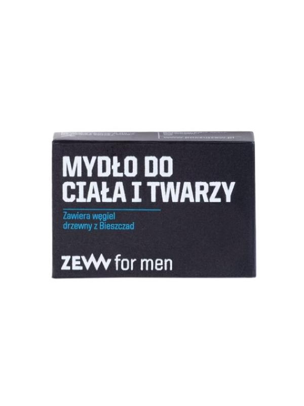 Zew For Men Zeep voor gezicht, lichaam en haar voor mannen met houtskool uit Bieszczad 85 ml