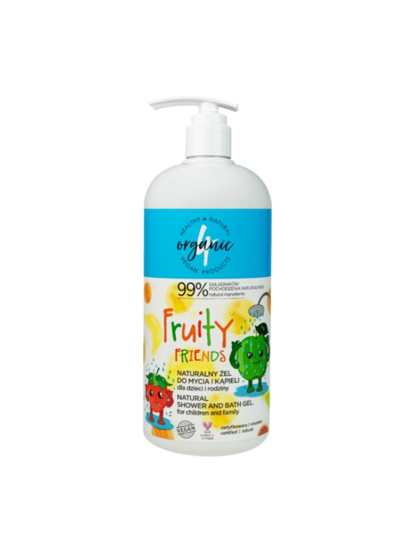 4Organic Fruity natuurlijke was- en badgel voor kinderen en familie 1000 ml