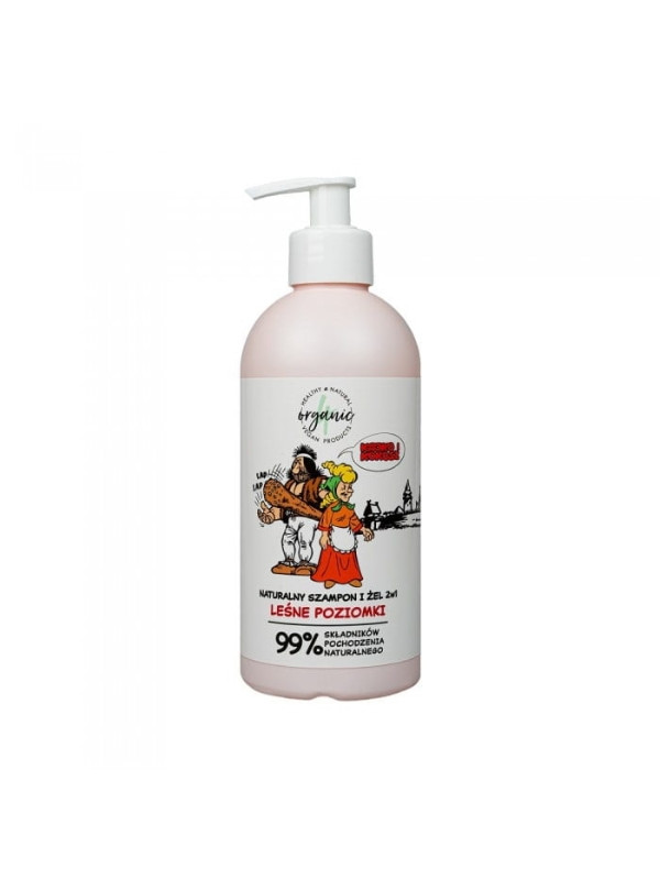 4Organic Kajko en Natuurlijke Kokos Shampoo en Gel voor het wassen van kinderen 2in1 Bos Aardbeien 350 ml