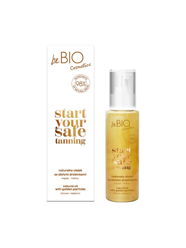 beBio Ewa Chodakowska Start Your Safe Tanning naturel Lichaamsolie met gouden deeltjes 100 ml