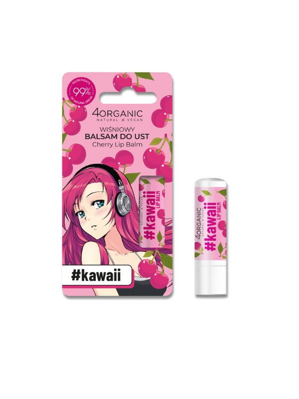 4Organic Kawaii natuurlijke Cherry lippenbalsem 5 g