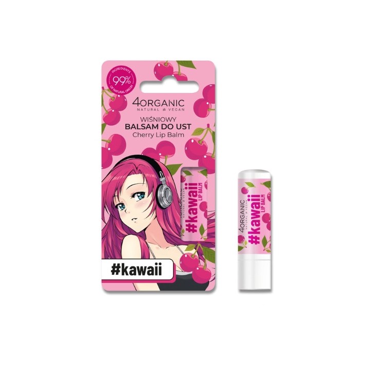 4Organic Kawaii Natural Cherry Lip Balm 5 g