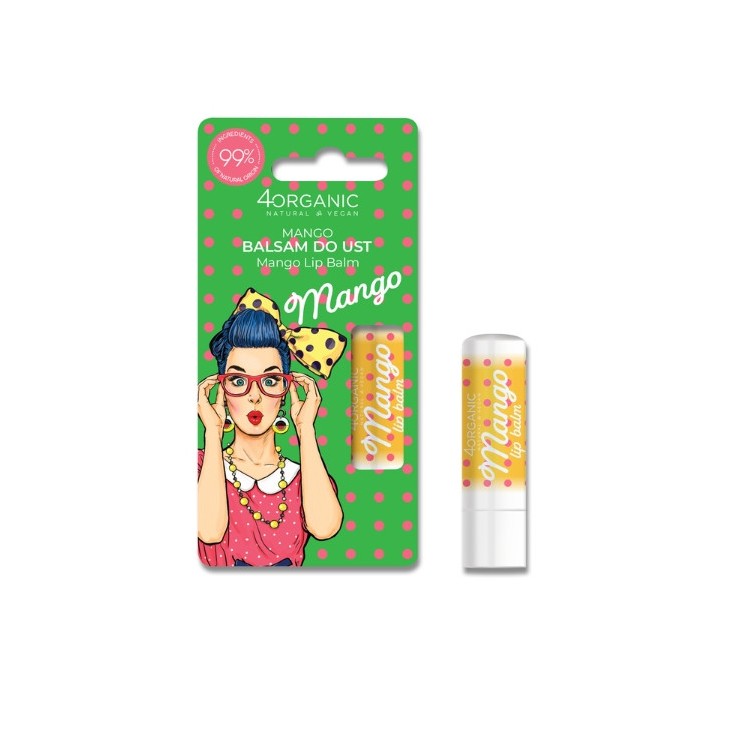 4Organic Pin-up Girl Natural Mango Lip Balm 5 g