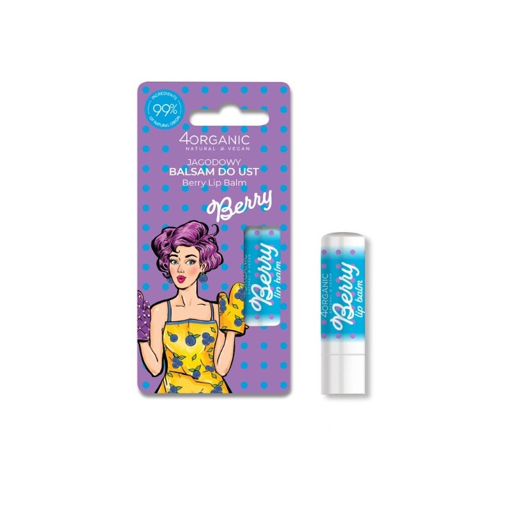 4Organic Pin-up Girl Natural Berry Lip Balm 5 g