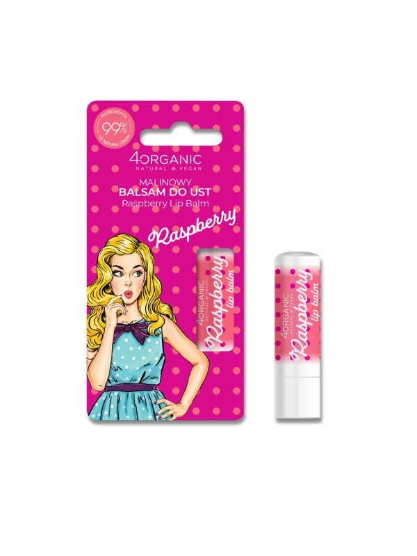 4Organic Pin-up Girl Natural Raspberry Lip Balm 5 g