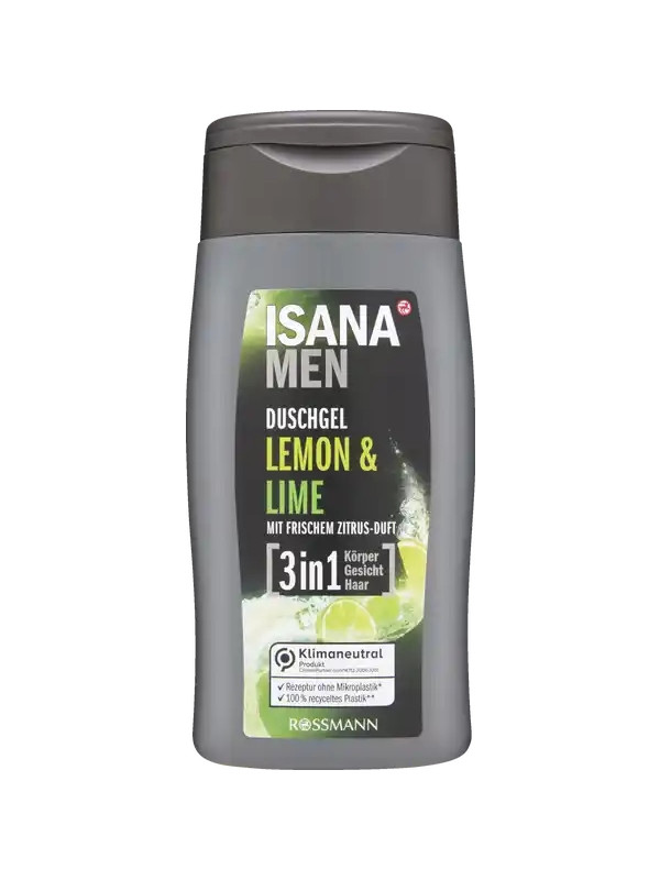 Isana Men 3in1 Douchegel voor mannen Lemon & Lime 300 ml