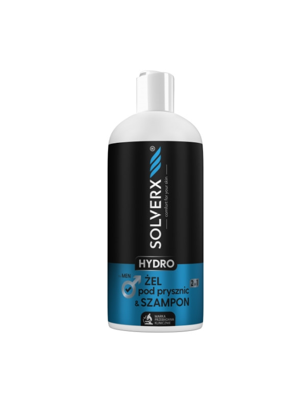 Solverx for Men Hydro 2in1 Hydraterende Gel & Shampoo voor mannen 400 ml