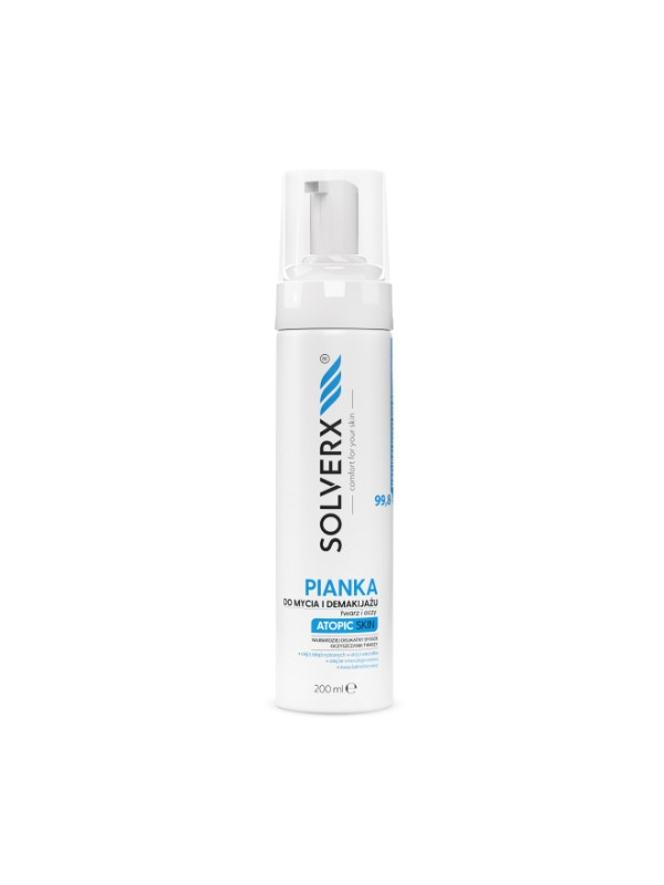 Solverx Atopic Skin Foam for washing face and removing make-up for atopic skin 200 ml