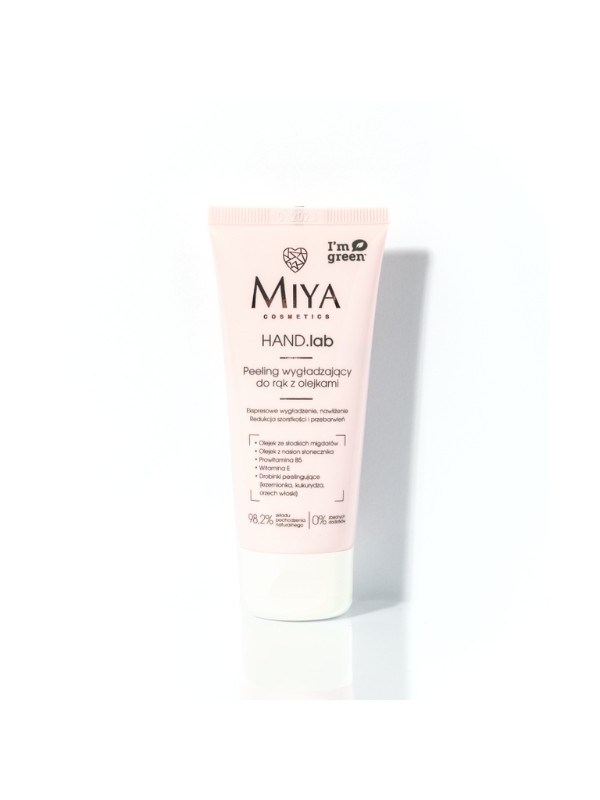 Miya Cosmetics HAND.lab Gladmakende Peeling voor handen en nagels met oliën 60 ml