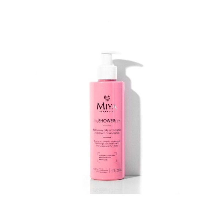 Miya Cosmetics mySHOWERgel natural Shower Gel with Macadamia Oil 190 ml