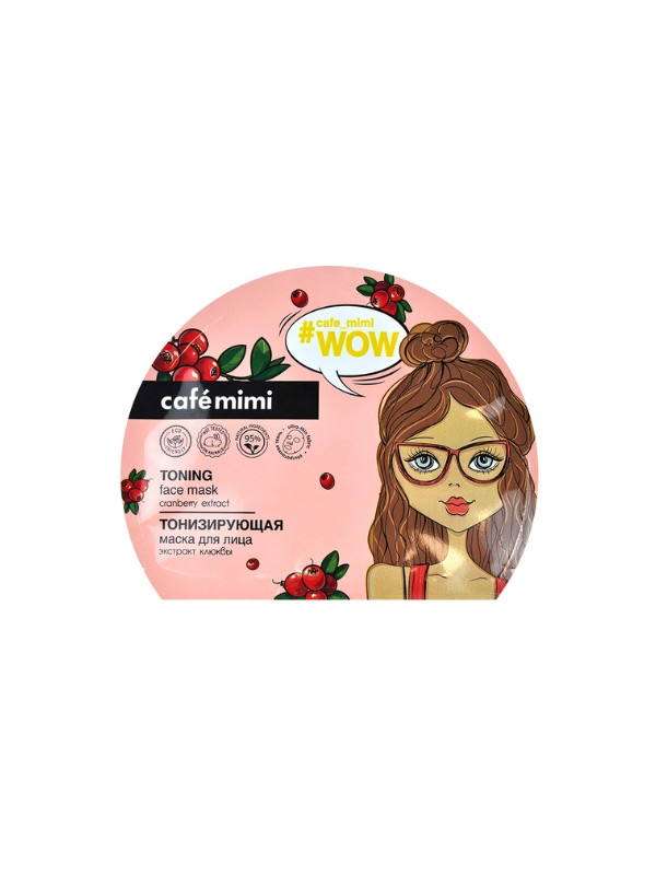 Cafe Mimi toning face mask in a sheet Cranberry 22 g