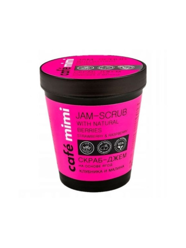 Cafe Mimi sugar body scrub based on natural strawberries 270 g