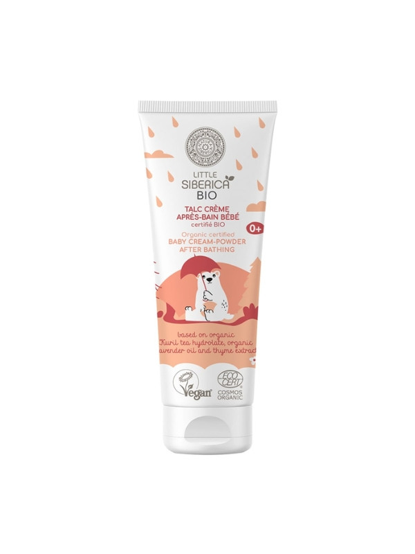 Little Siberica Bio veganistisch crème-poeder voor kinderen na het bad 75 ml