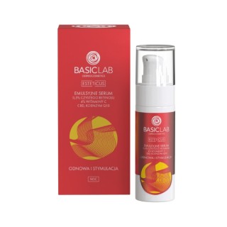 BasicLab Esteticus emulsie Serum met 0,5 % pure Retinol, 4% Vitamine C en Co-enzym Q10 30 ml