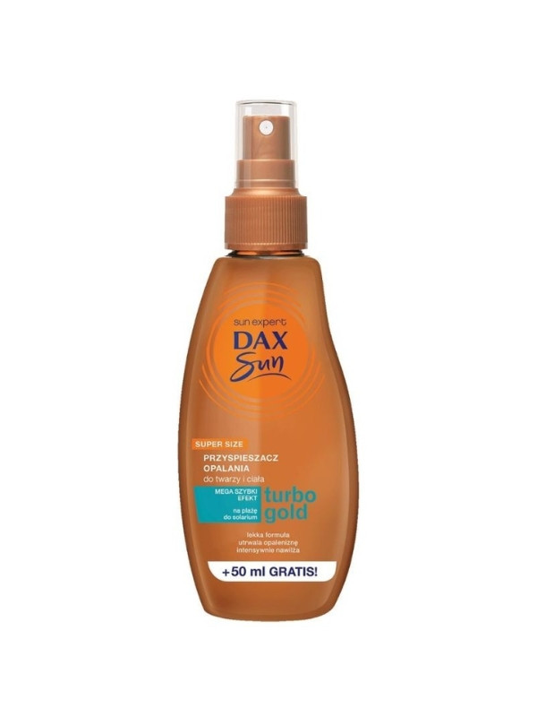 Dax Sun Bruiningsversneller voor gezicht en lichaam Turbo Gold 200 ml