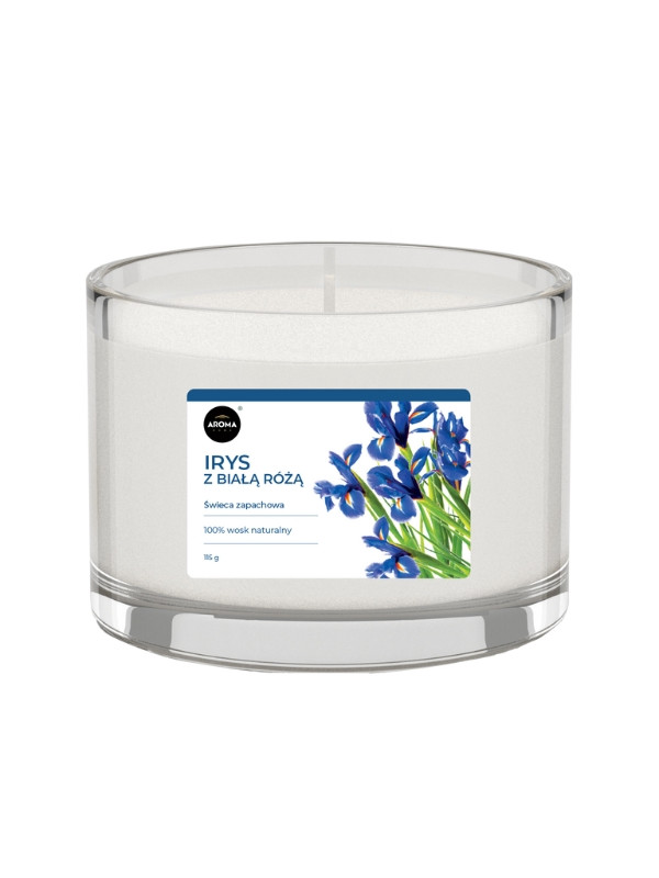 Aroma Home Iris met Witte Roos geurkaars 115 gr