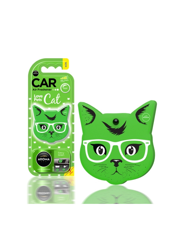 Aroma Car Cat Fancy Green Autoduftanhänger, 1 Stück