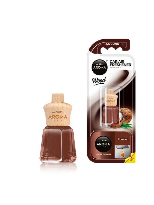 Aroma Car Wood Mini Auto luchtverfrisser Coconut 4 ml