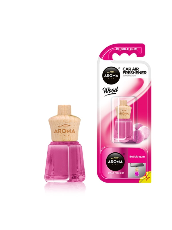 Aroma Car Wood Mini Auto luchtverfrisser Bubble Gum 4 ml