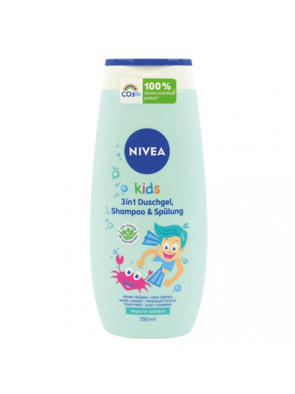 Nivea Kids 3in1 Douchegel, Shampoo en Conditioner Appel 250 ml