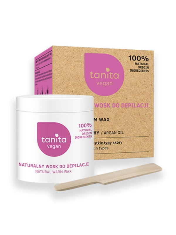 Tanita Vegan natuurlijke Argan Oil 100% ontharingswas voor gezicht en lichaam 250 ml + 10 ontharingsstrips