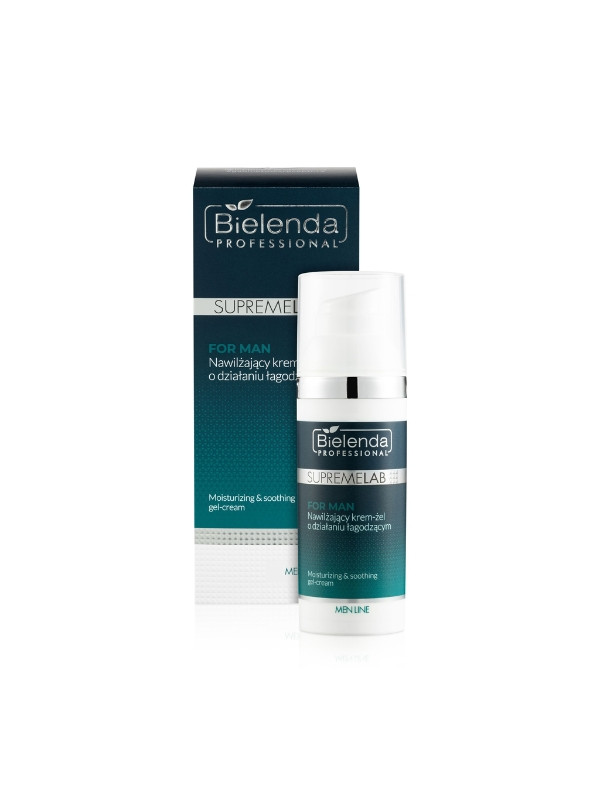 Bielenda Professional SUPREMELAB Men Line hydraterende gezichtscrème-gel met verzachtende werking 50 ml